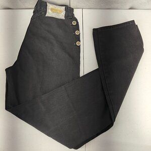 Vintage Lawman Western Jeans Womens 7 (25x34) Black Denim High Waist Bareback